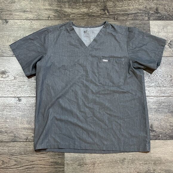 Men's Graphite Gray FIGS Scrubs Set - Cargo Scrub Pants & Scrub Top Large - Picture 5 of 7